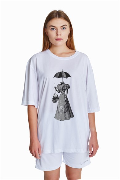 AlmicrabOversize T-shirtsOversize Umbrella Women Tişört